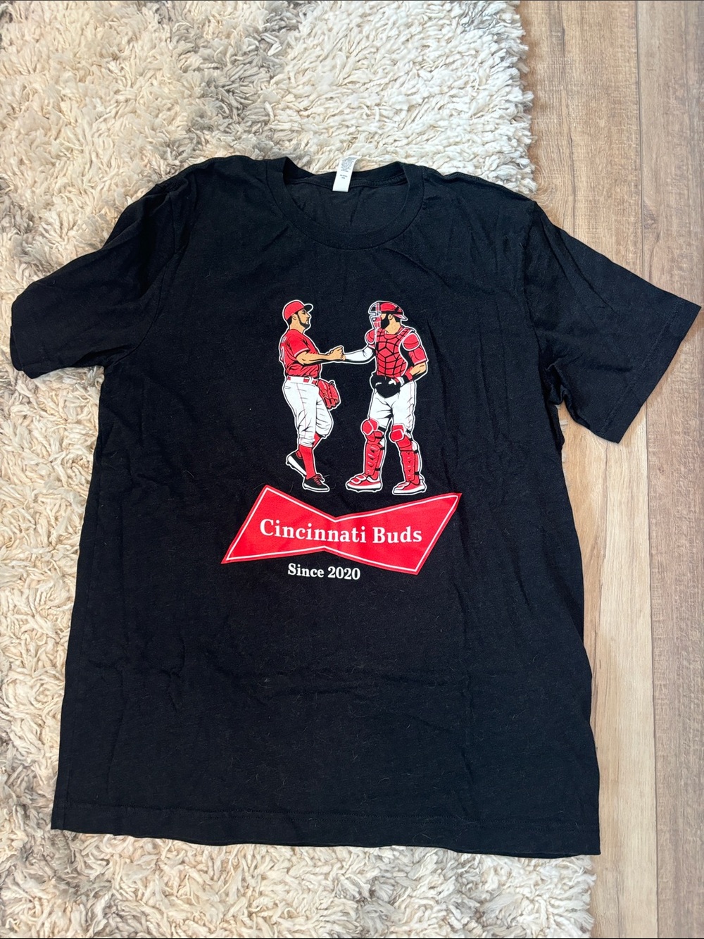 Cincinnati Reds Black Graphic Baseball Tee